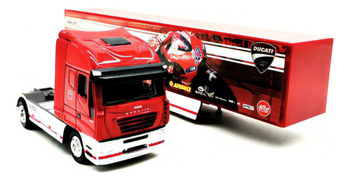 Tractomula De Colección A Escala 1/87 Iveco Ducati Mula Color Rojo