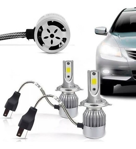 Par Lâmpadas H4 C6 6000k Efeito Xenon Super Led
