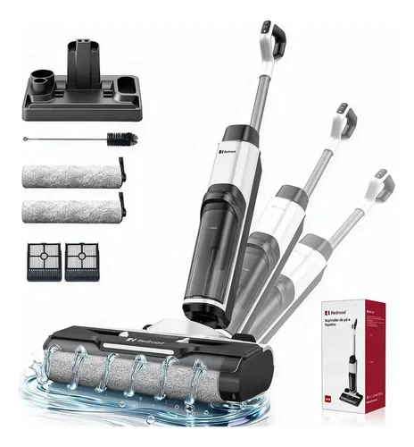 Aspirador De Pó Vertical e Sem Fio Redroad W15 Seco Úmido Aspirador Vertical Passapano 200W 910ml Branco