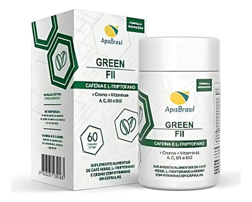 Green Fii Cafeína L-triptofano Apis Brasil + Vitaminas 60cap Sabor Sem Sabor