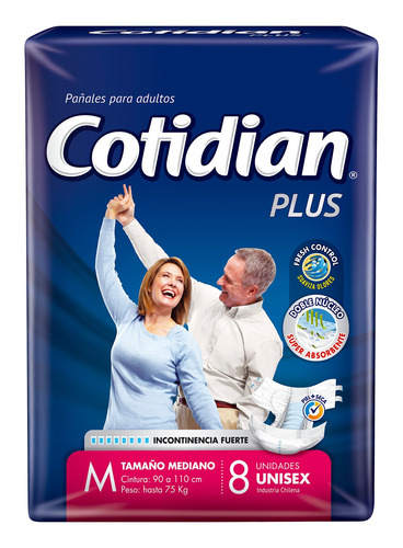 Pañales para adultos descartables Cotidian Plus M x 8 u