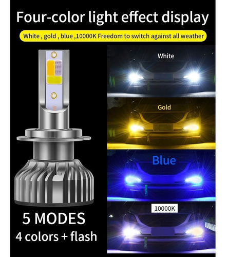 Coche Led Faro H4 H1 H7 H8 H9 H11 H16 9005 Hb3 9006 Hb4
