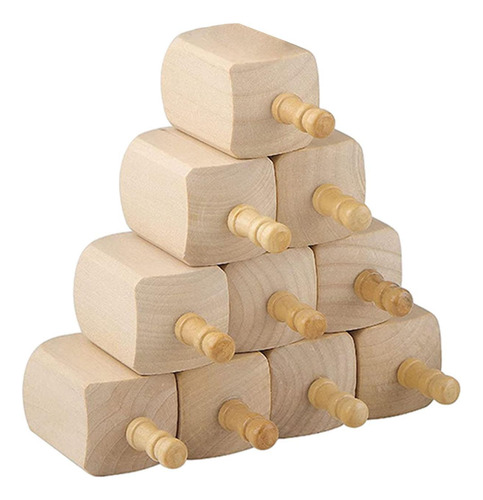 10 Piezas De Madera Dreidels Juguetes De Rotación En Para