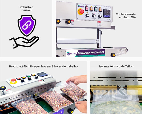 Máquina Seladora Profissional Sa1000 Lw Em Inox 304