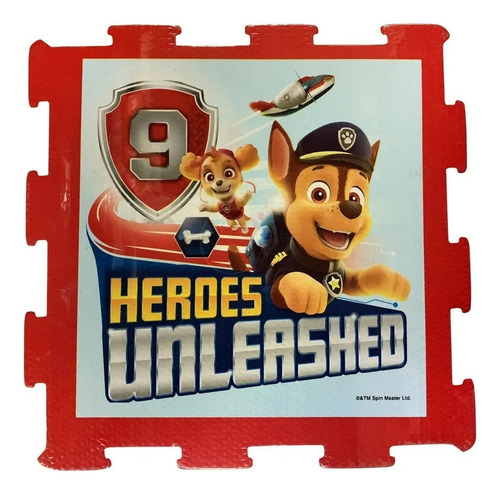 Piso Goma Eva Con Numeros 9 Piezas 30x30 Paw Patrol