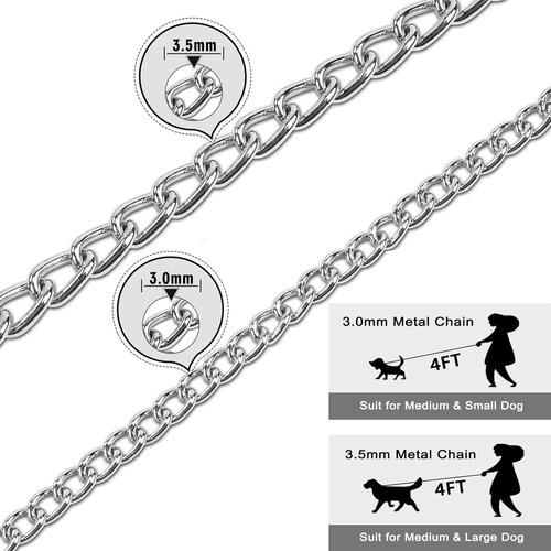 Los Andes Juego De Correa Y Collar De Metal Para Perros, Cor