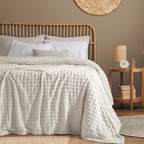 Frazada Palette Flannel Aspen 1 1/2 Plaza - 160x240 Cm Tiza Liso