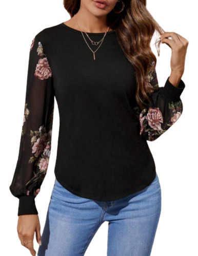 Blusa Clasi Con Estampado Floral De Manga Farol