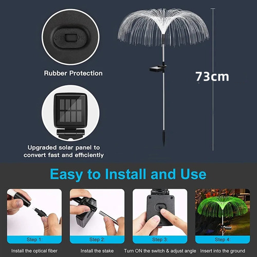Luces Solares Navideñas Con Medusas Para Exteriores, 2 Unida