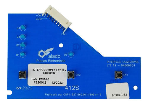 Placa Interface Lavadora 12 Kg Lte12 Único