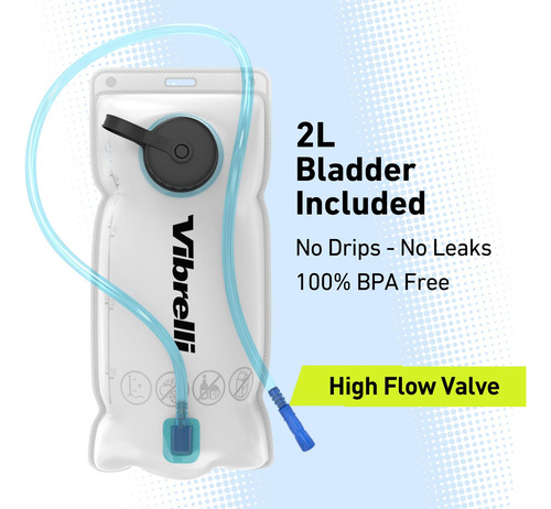 Vibrelli Hydration Pack & 2l Hydration Water Bladder High