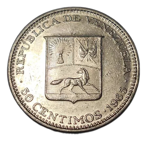 Venezuela 50 Céntimos 1965  Casi Sin Circular Y#41 - Níquel 