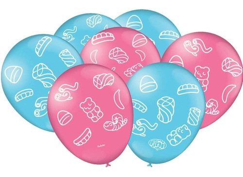 25 Balão Aniversário Festa Personalizada Doces Fini  N° 9