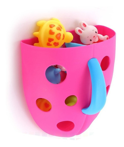 Porta Objetos Con Sopapa Guardar Juguetes De Baño Innovation Color Rosa