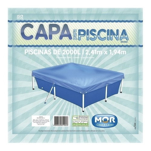 Kit Piscina Retangular 2000 Litros Standard + Forro + Capa