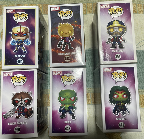 Funko Pop Set Marvel Guardianes De La Galaxia 6 Piezas (Usado)