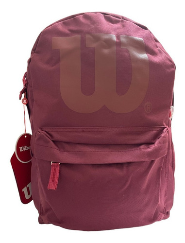 Morral Bolso Escolar Mochila Universitaria Wilson Plain Unis Color Bordó