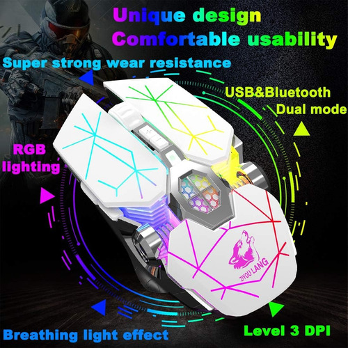 Mouse Inalambrico Con 7 Botones Recargable