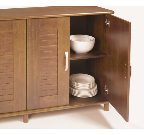 Buffet 4 Portas 150cm Com Pés Canadá Castanho Claro Cawt