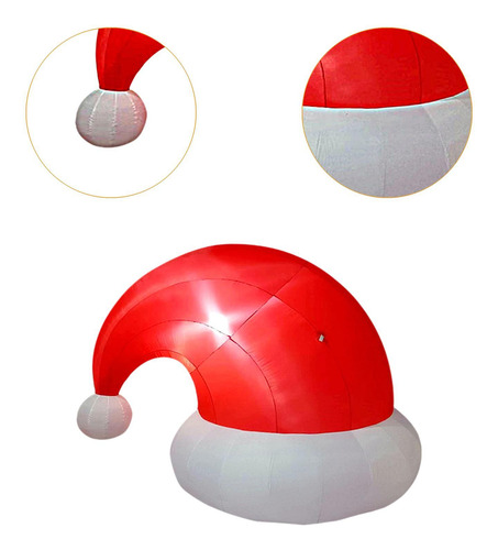 Gorro De Papá Noel Inflable De Navidad Con Luces Led