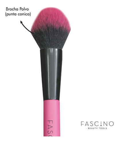 Imagen 3 de 8 de Set 3 Brochas Y Pinceles Make Up Crueltyfree+ Pouch Fascino