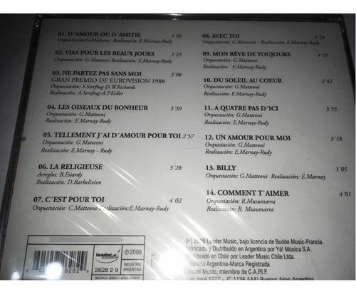 Celine Dion Chanson D Amour En Francés Cd Nuevo Cerrado