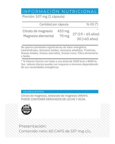 Citrato De Magnesio Cápsulas Ena Sport - 2 X 60 Caps Sin Sabor