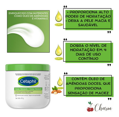 Kit Creme Loção Hidratant E Cetaphil Corpo Rosto Pele Seca