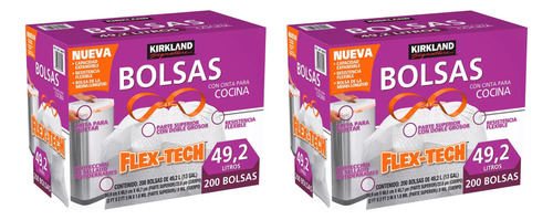 Kirkland Bolsas Para Basura Con Cinta 400 Pzs Color Blanco