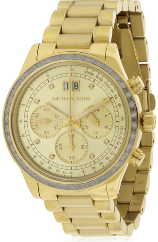 Reloj Michael Kors Para  Mujer Mk6187 Tono Oro De Acero