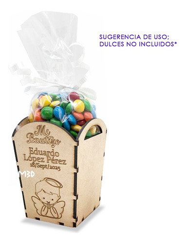 Caja De Dulces Para Bautizo, Dulcero, Recuerdo 10pzas