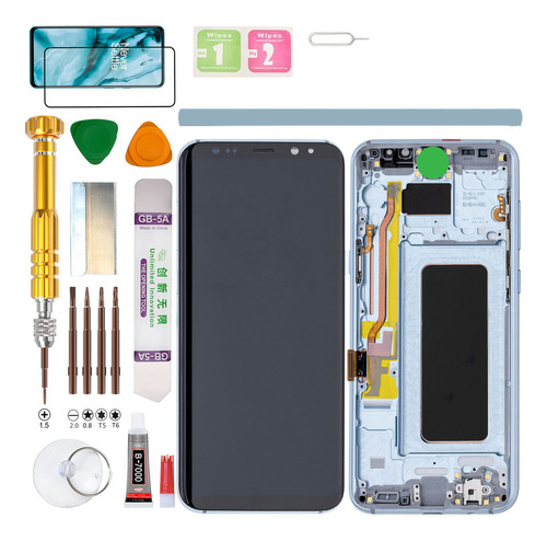 (Azul) Macro+Pantalla Para Samsung Galaxy S8+ Plus SM-G955F, G955W, G955A, G955P, G955T, G955V, G955R4, G955U, G955U1, G955N, SC-03J Gadget Troops (Incell)