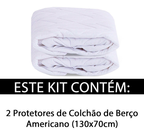 Kit 2 Protetor Colchão Berço Americano 130x70 100% Algodão