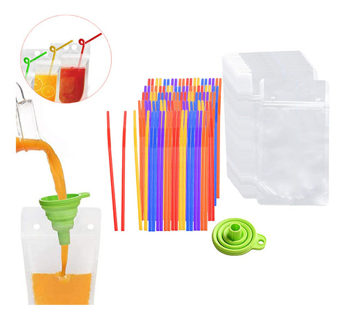 Bolsas De Bebida De Mano De 100 Cuentas Bolsas De Jugo De
