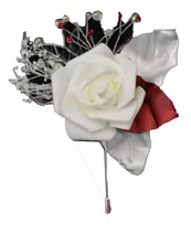 Comprar Azar Fistol  Novio Boda Boutonniere Vino Ivory Cristales