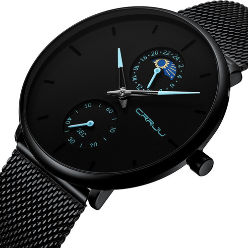 Reloj Cuarzo Hombre Crrju Ultra Delgado Casual 24 Horas