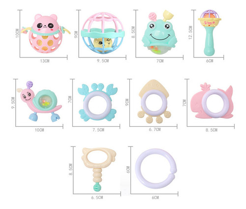 Sonajas Para Bebé Set De 10 Piezas Juguetes De Agarre