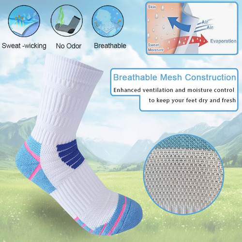 5 Pares De Calcetines Deportivos Redondos Para Mujer, Suela