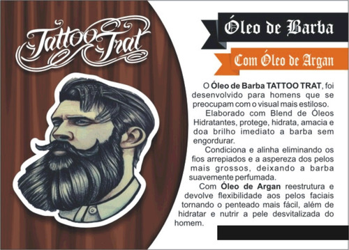 Imagem 3 de 3 de Óleo De Barba Tattoo Trat 17ml (display C/ 12un)