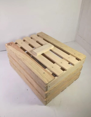 Pack De 6 Huacales Chicos De Madera Con Tapa Acabado Fino