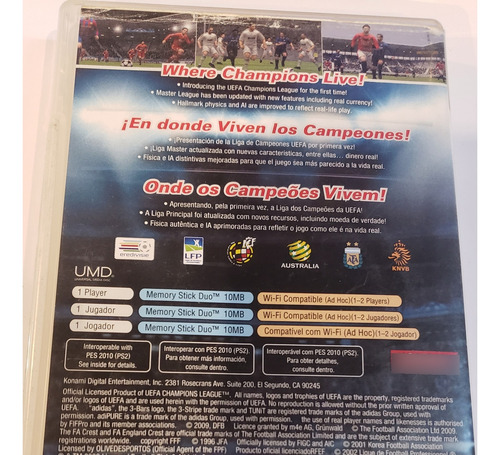 Juego Psp Pes 2010 (Usado)