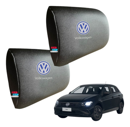 Par De Cojines Almohadillas Logo Vw Polo 2014 Negro
