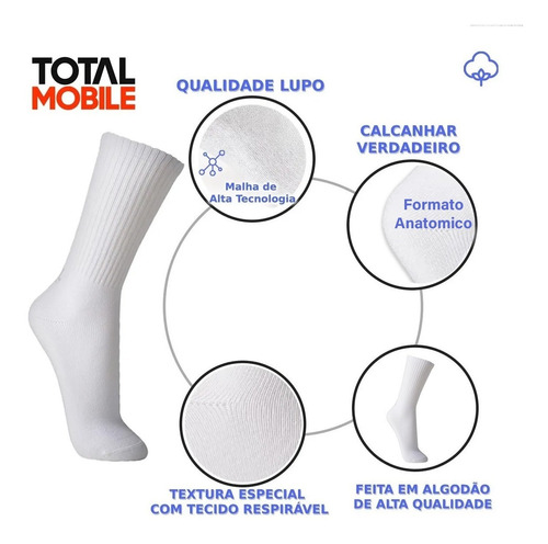 Imagem 2 de 7 de Kit 3 Pares Meias Lupo Cano Longo Masculina Atacado Original