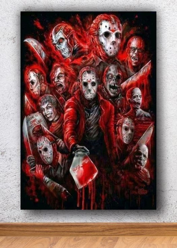 Cuadro Decorativo En Canvas Jason Voorhees Arte Terror - 23