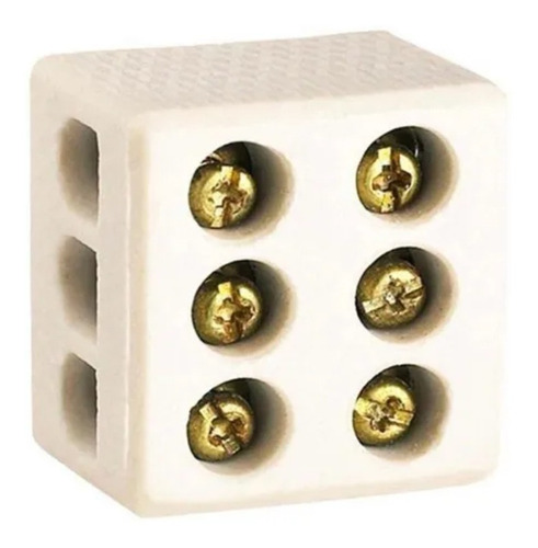 Conector Chuveiro Tripolar 10mm Porcelana Emenda 50a 250v Cor Branco