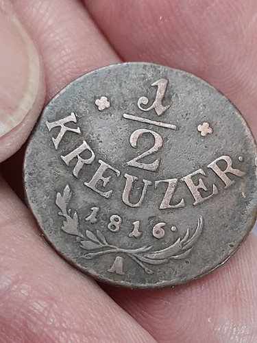 Moneda De Austria 1816 A - 1/2 Kreuser Cobre . 