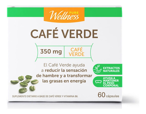 Suplemento Dietario Pure Wellnes Café Verde X 60 Un