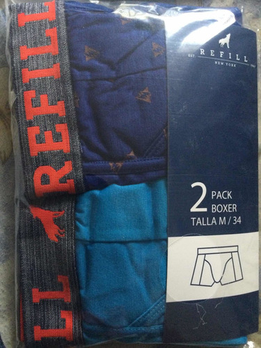 Paquete 2boxers Refill Azules Medianos Nuevos Originales