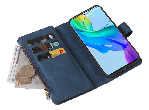 Compatível Com Capa De Couro Vivo Y78 5g/y78 Plus 5g Com Fec