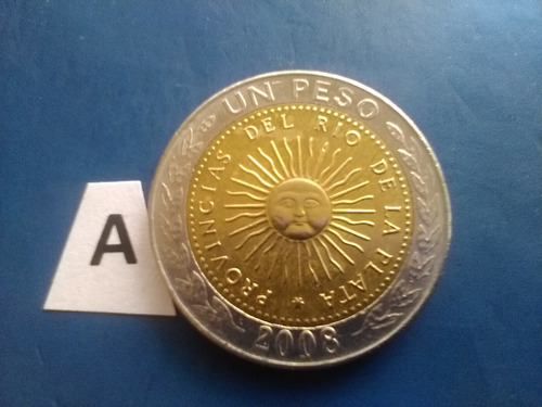 Moneda Argentina 1 Peso Año 2008 (Usado)